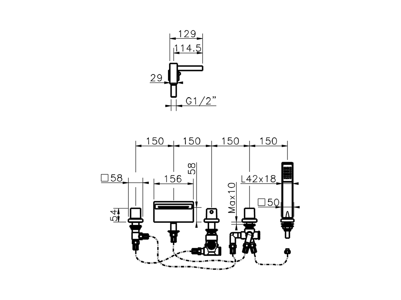 Miscelatore termostatico bordo vasca 5 fori ROADSTER ACCENT_RAT77010 - v1