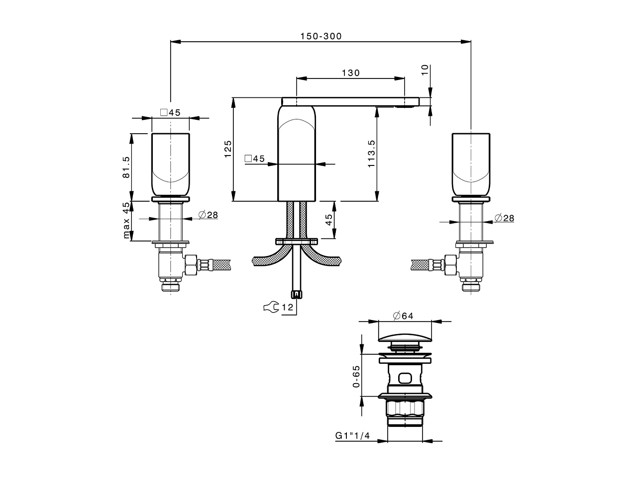 Miscelatore lavabo 3 fori HI-RISE_RI001060 - v1