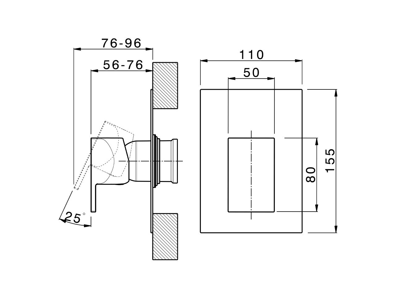 Parte esterna monocomando doccia incasso HI-RISE_RI003000 - v1