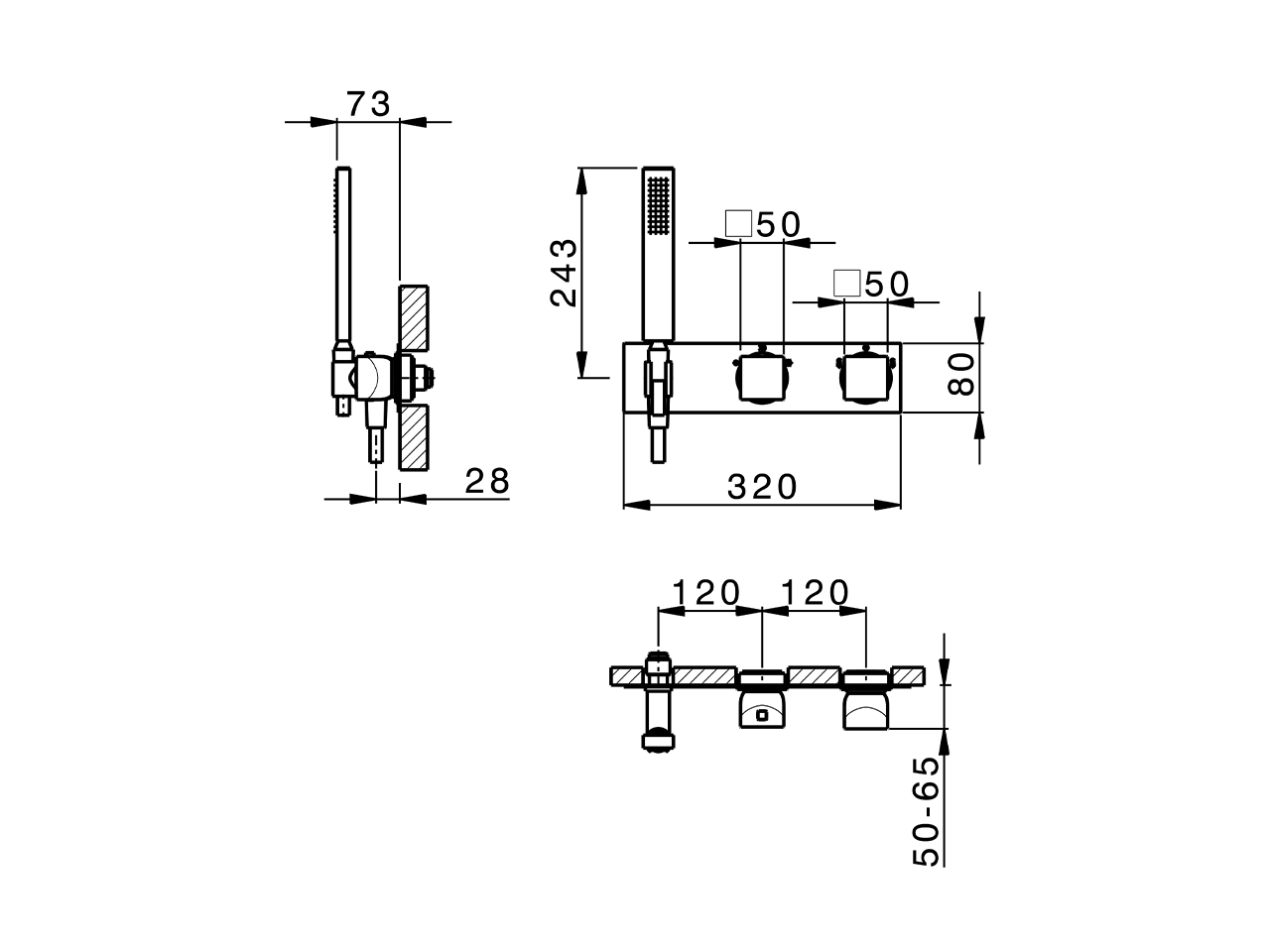 Parte esterna termostatico doccia incasso 2 uscite HI-RISE_RI019640 - v1