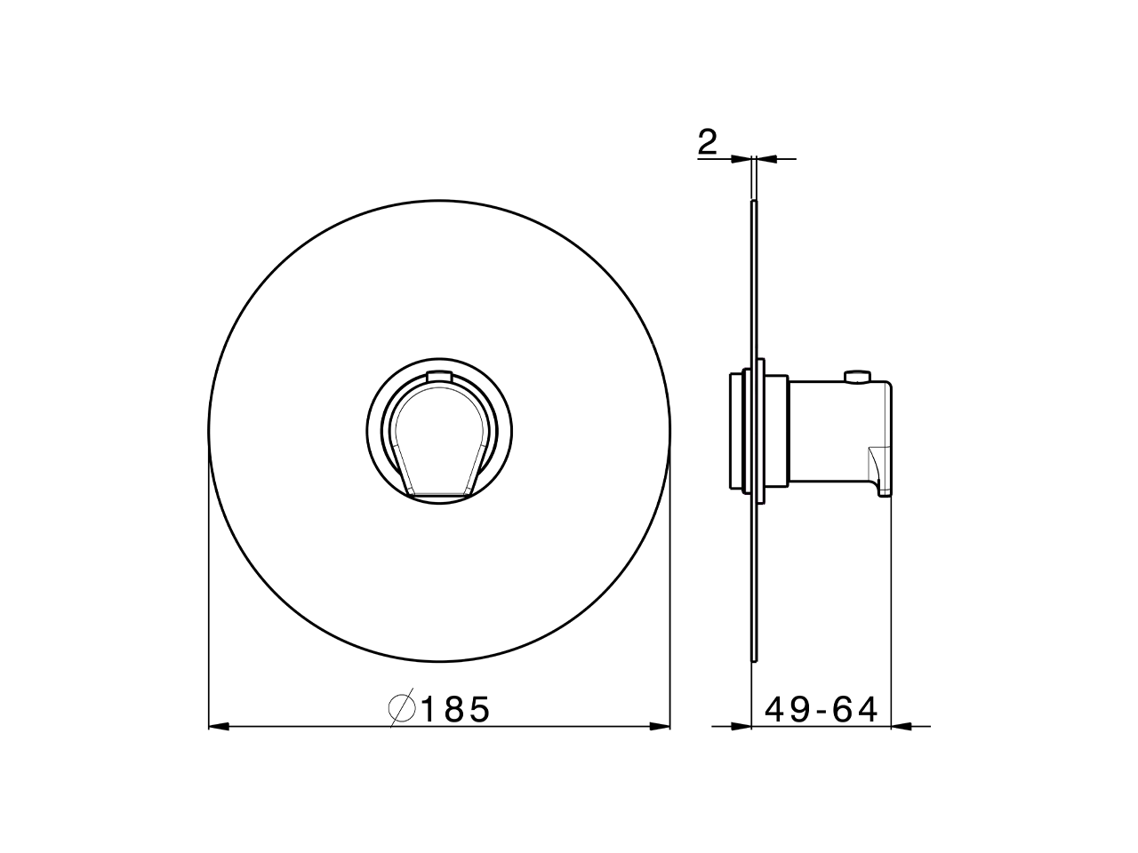 Parte esterna termostatico doccia incasso ROCK&ROLL_RK007200 - v1