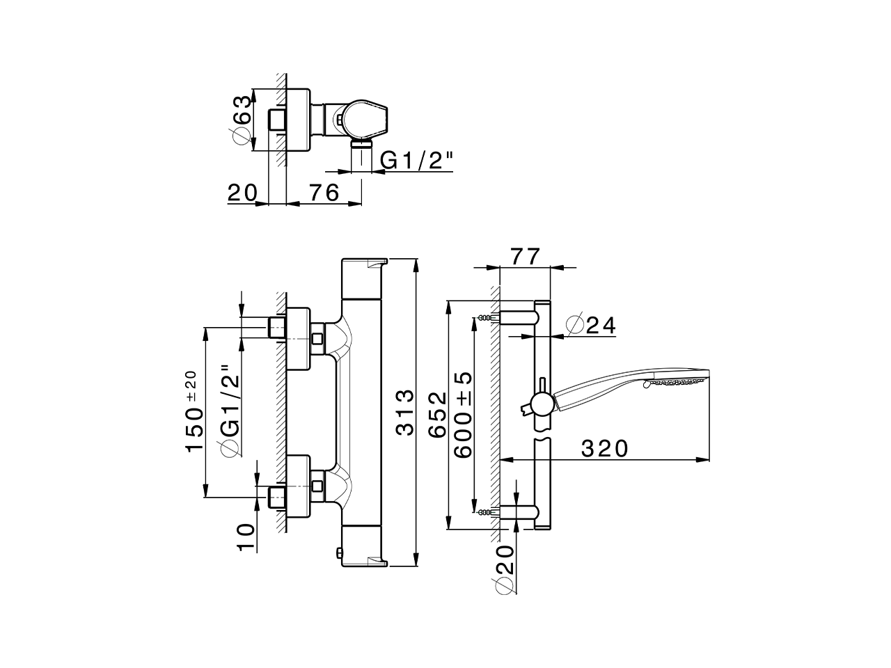 Miscelatore termostatico doccia con saliscendi ROCK&ROLL_RKS01010 - v1