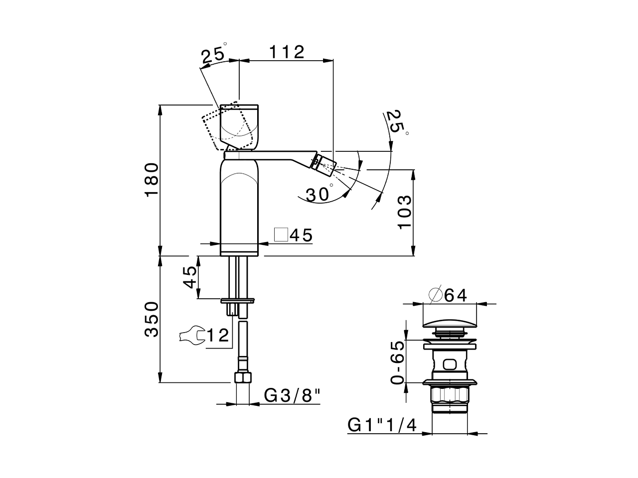 Miscelatore monocomando bidet HI-RISE_RM000554 - v1