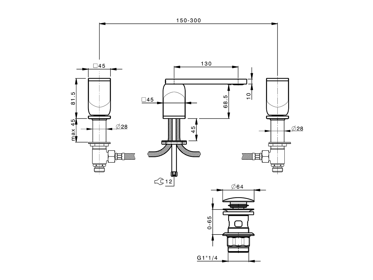 Miscelatore lavabo 3 fori HI-RISE_RM001020 - v1