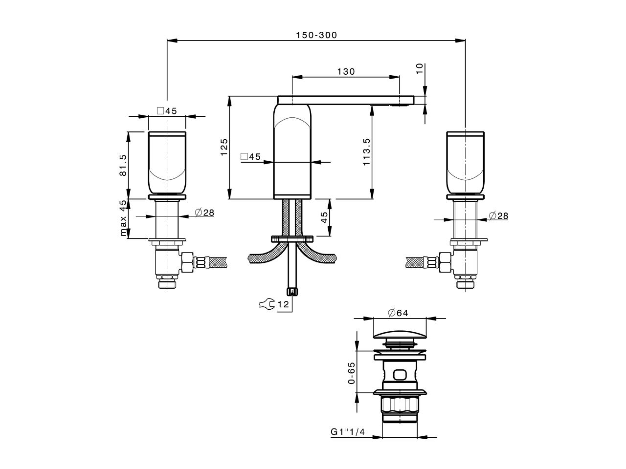 Miscelatore lavabo 3 fori HI-RISE_RM001060 - v1