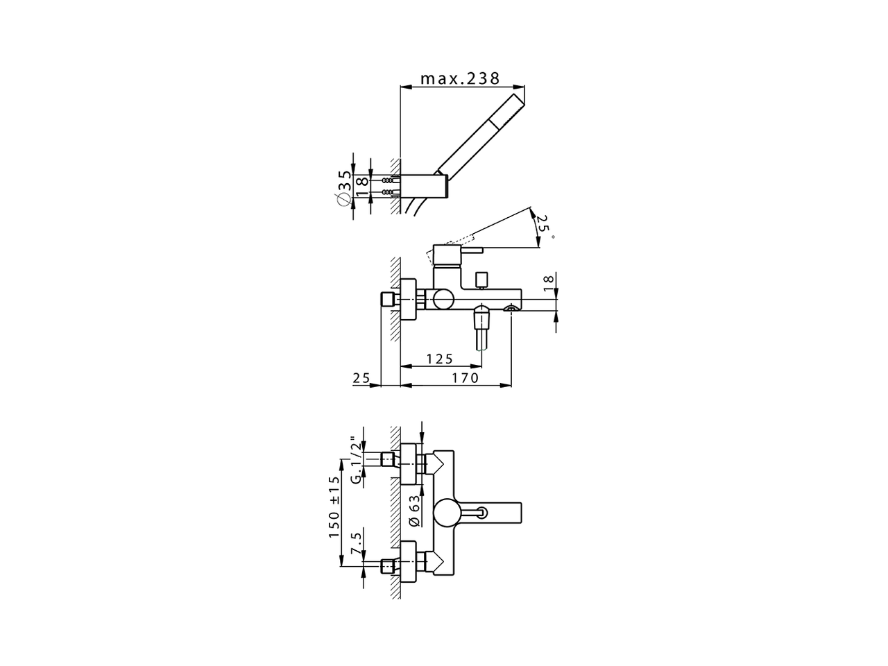 Miscelatore monocomando vasca completo SLIM_SM000120 - v1