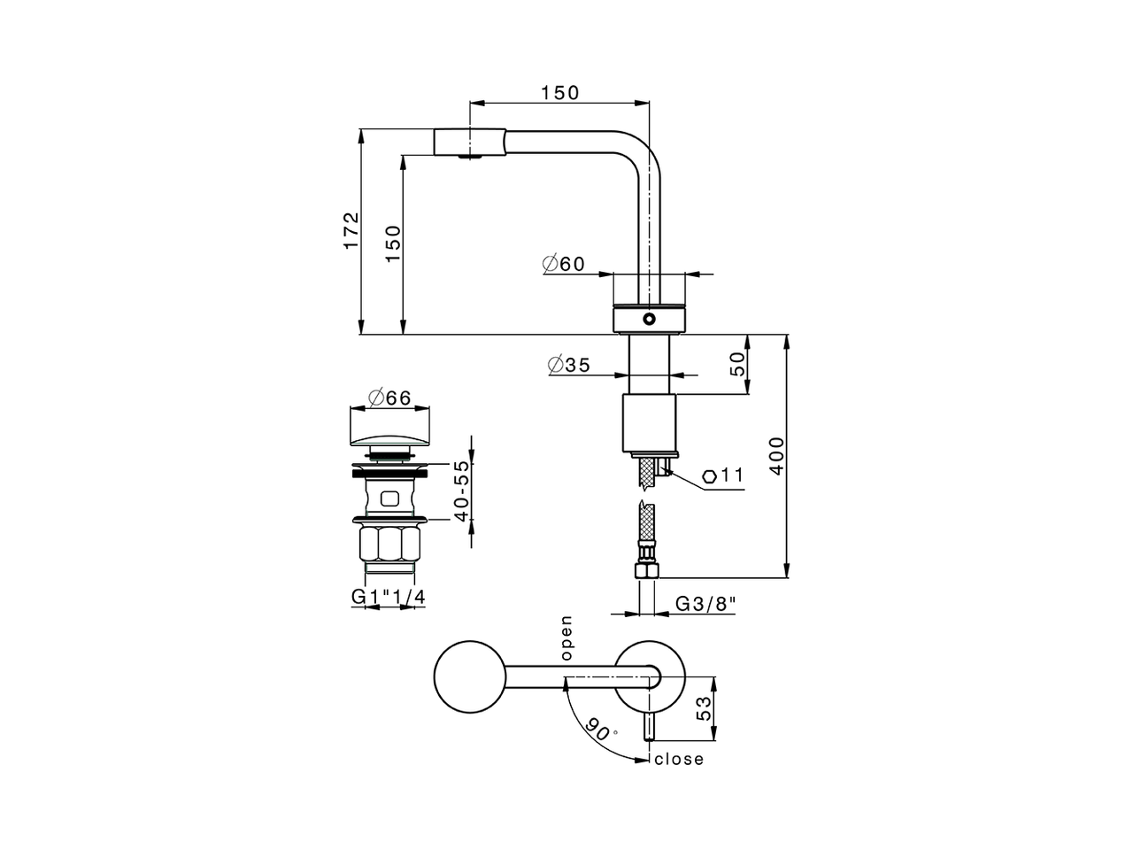 Miscelatore monocomando lavabo SLIM_SM000710 - v1