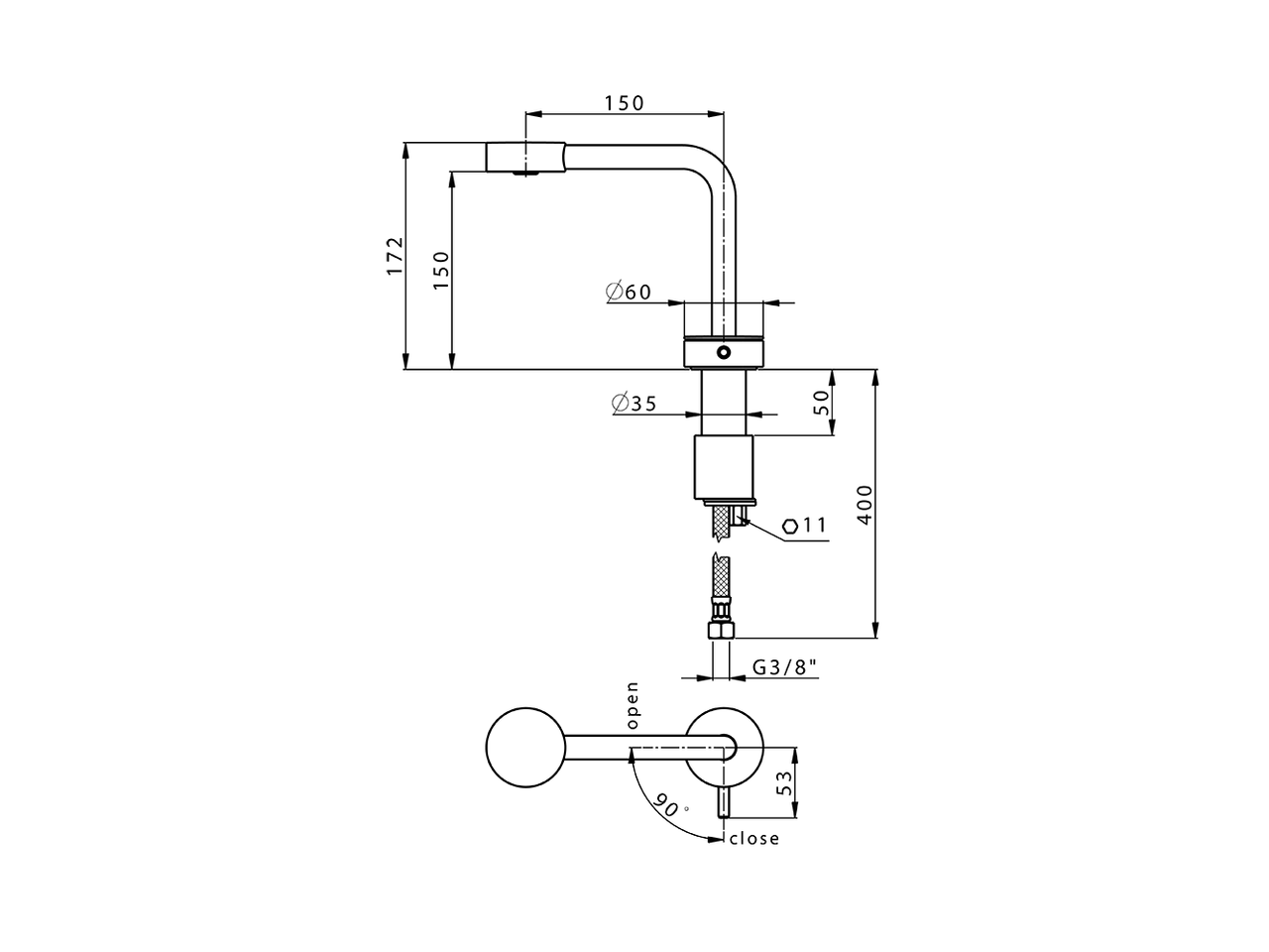 Miscelatore monocomando lavabo SLIM_SM000730 - v1