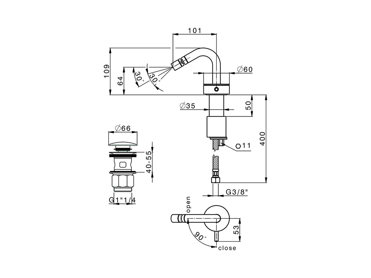Miscelatore monocomando bidet SLIM_SM001550 - v1
