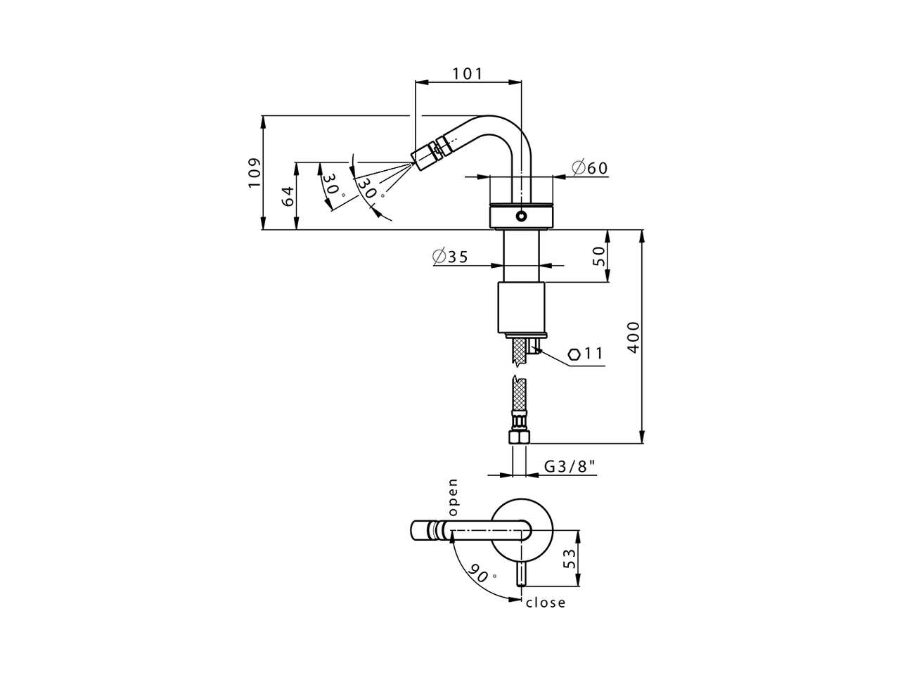 Miscelatore monocomando bidet SLIM_SM001560 - v1