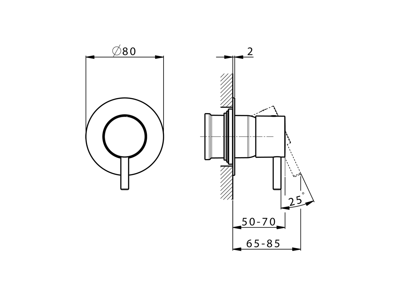Parte esterna monocomando doccia incasso SLIM_SM003000 - v1