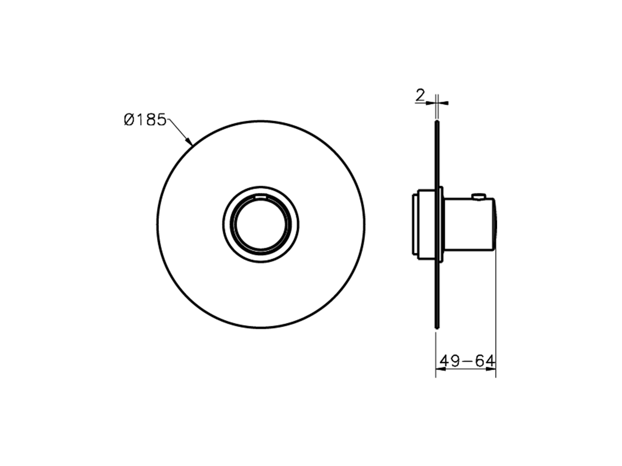 Parte esterna termostatico doccia incasso SLIM_SM007200 - v1