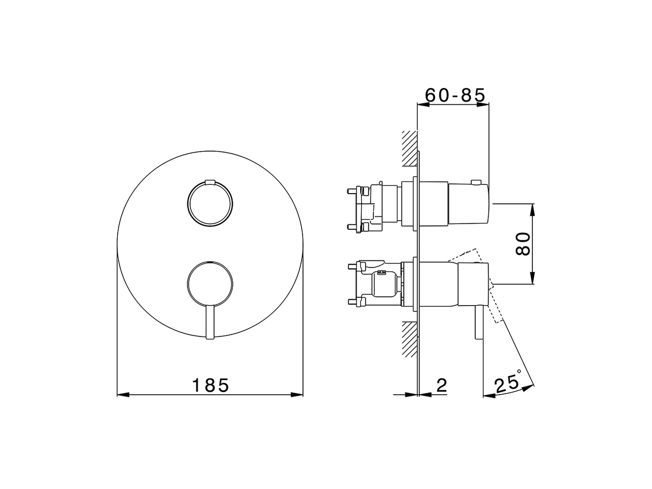Completo Monocomando per One-Box SLIM_SM0BM030 - v1