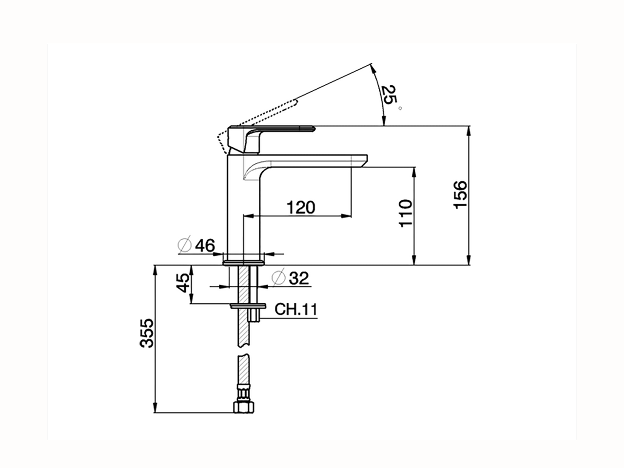 Miscelatore monocomando lavabo LINEAVIVA_LV000540C - v1