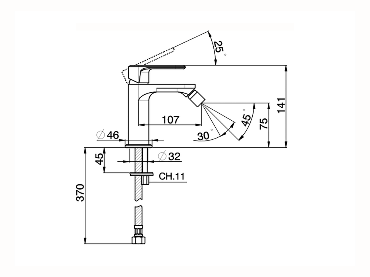 Miscelatore monocomando bidet LINEAVIVA_LV000560C - v1