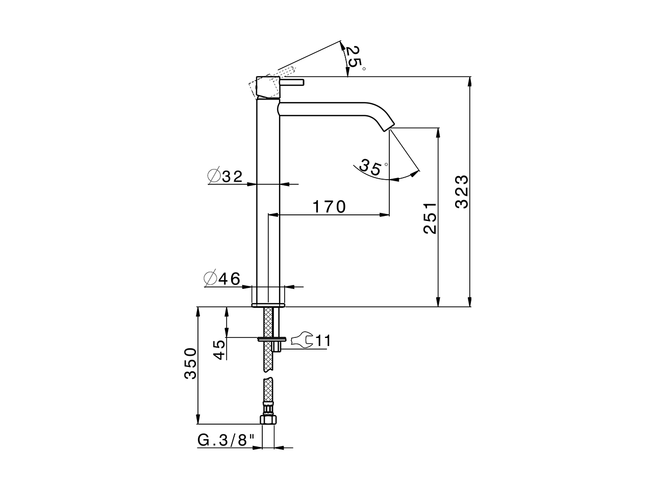 Miscelatore monocomando lavabo alto LESS MINIMAL_MI004544C - v1