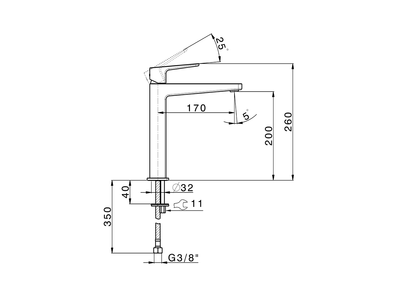 Miscelatore monocomando lavabo alto ROCK&ROLL_RK003544C - v1