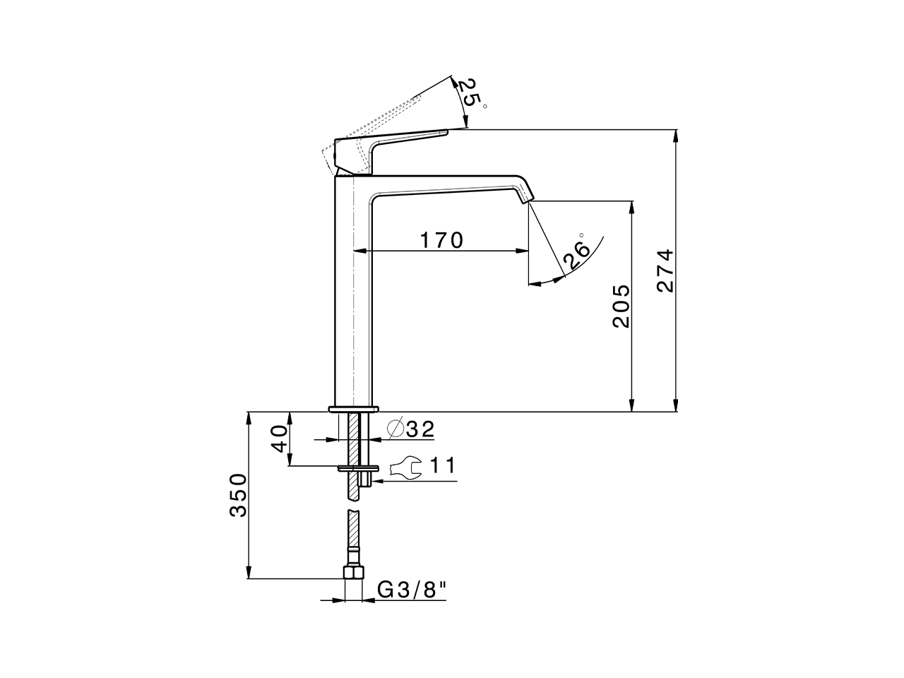 Miscelatore monocomando lavabo alto ROCK&ROLL_RL003544C - v1