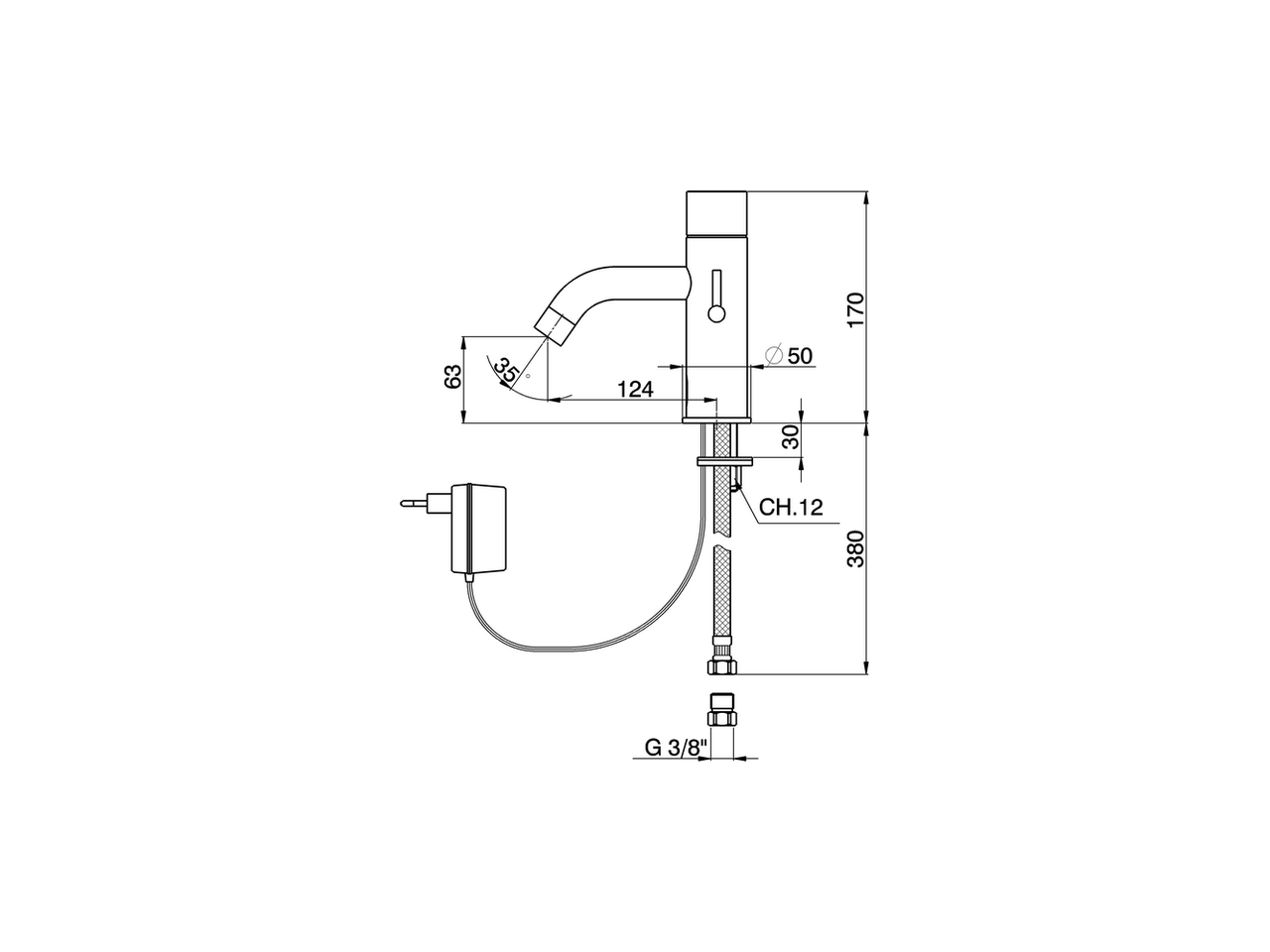 Miscelatore elettronico lavabo TRONIC_TN000541 - v1