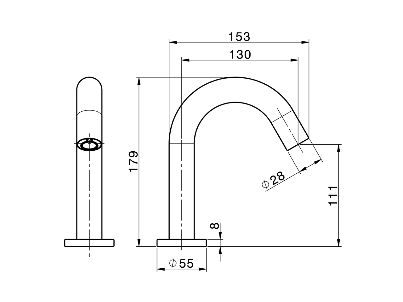Rubinetto monoacqua elettronico TRONIC_TN000910 - v1