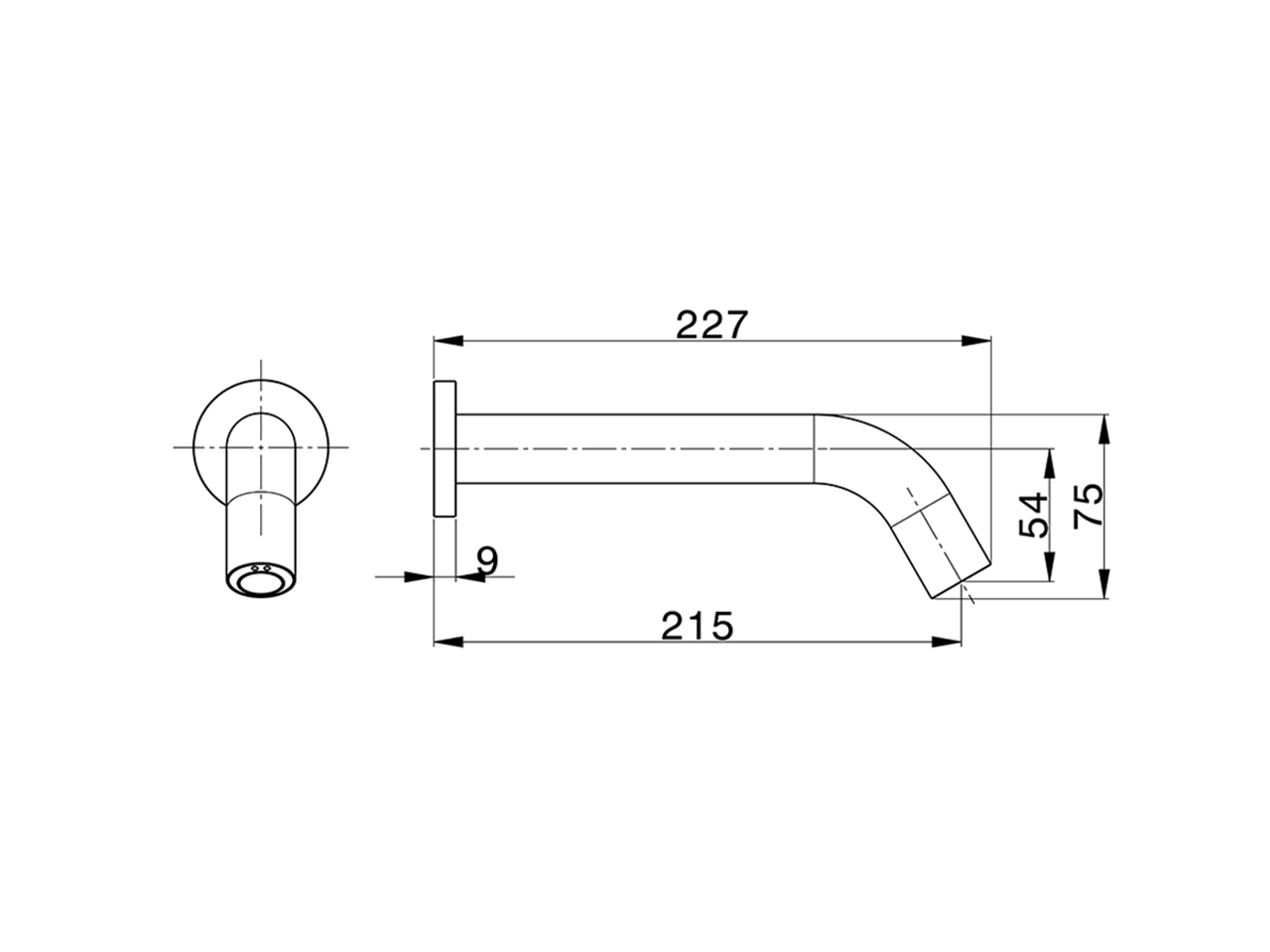 Rubinetto monoacqua a parete elettronico TRONIC_TN001421 - v1