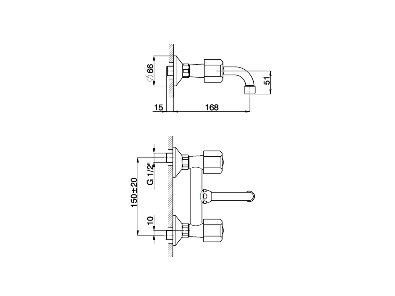 Miscelatore lavello a parete TR_TR000380 - v1