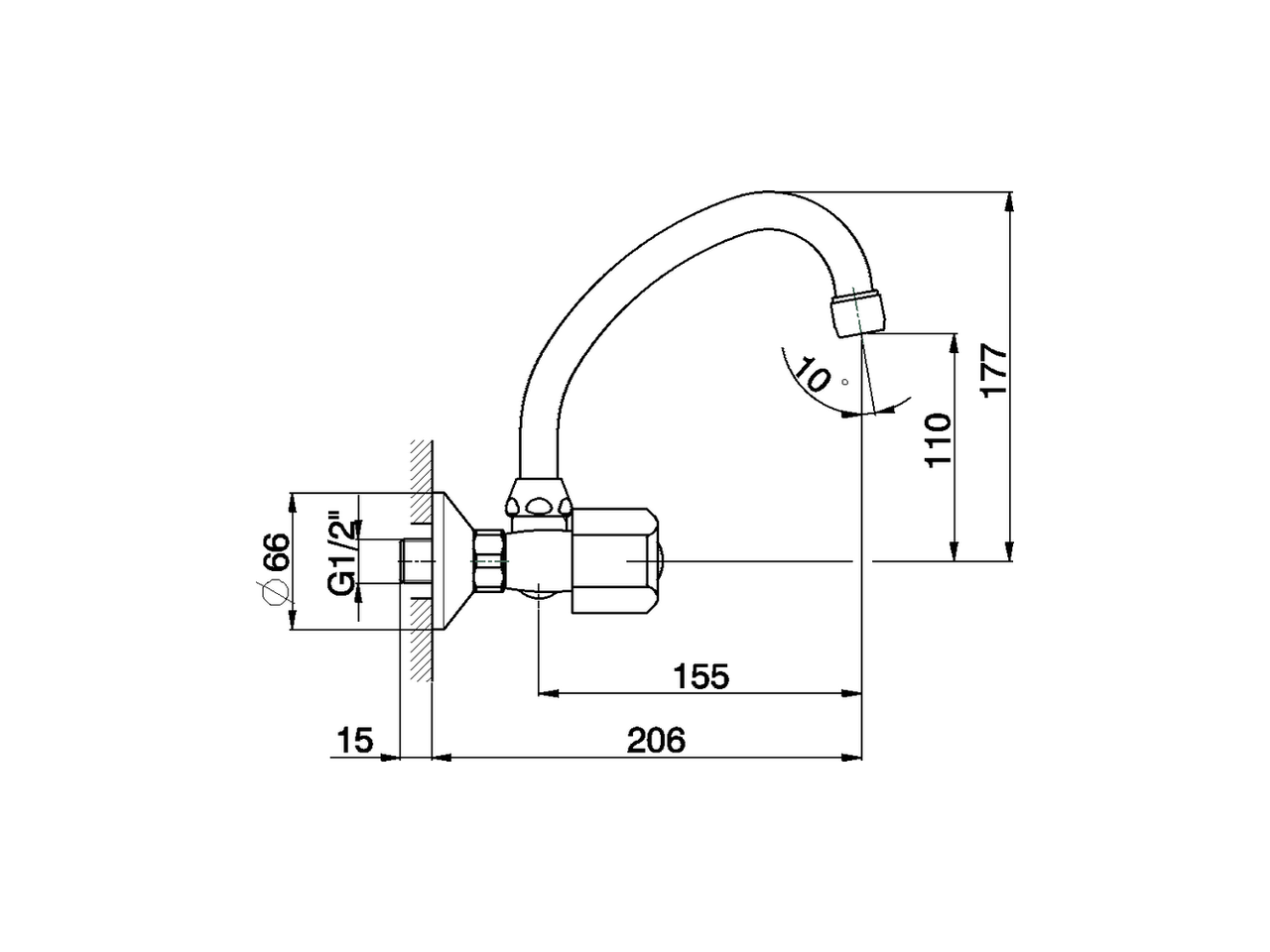 Miscelatore lavello a parete TR_TR000430 - v1