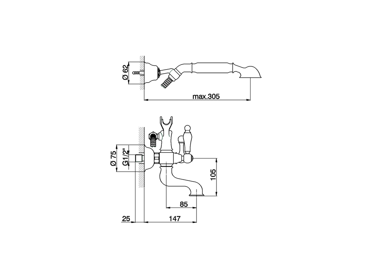 Miscelatore vasca completo ARCANA TOSCANA_TS000120 - v1