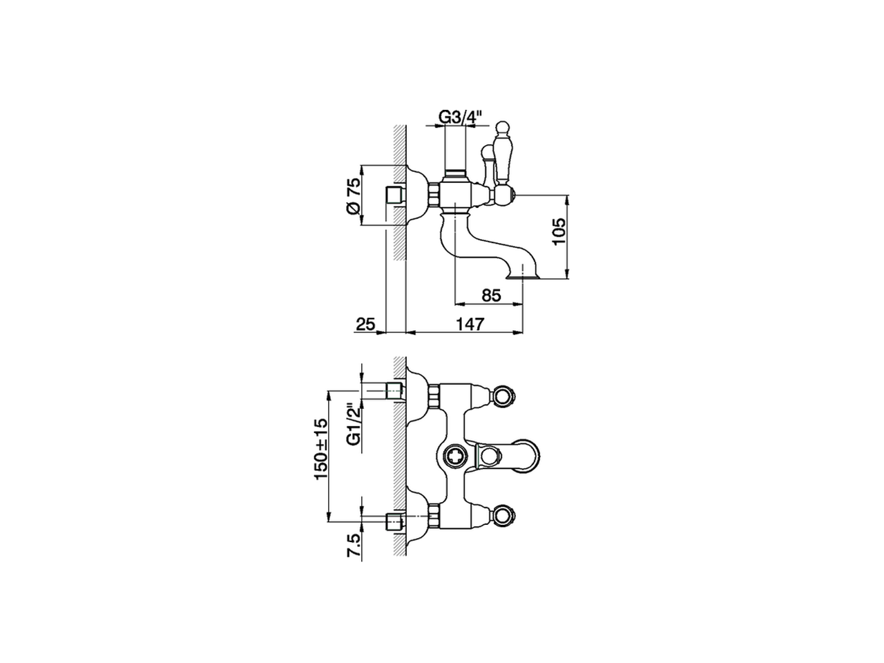 Miscelatore vasca ARCANA TOSCANA_TS000130 - v1