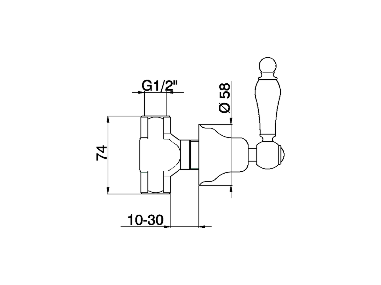 Rubinetto d'arresto incasso ARCANA TOSCANA_TS000312 - v1