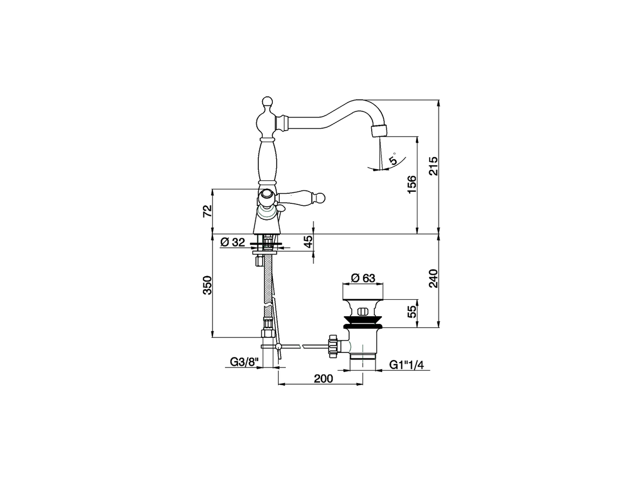 Miscelatore lavabo ARCANA TOSCANA_TS000521 - v1