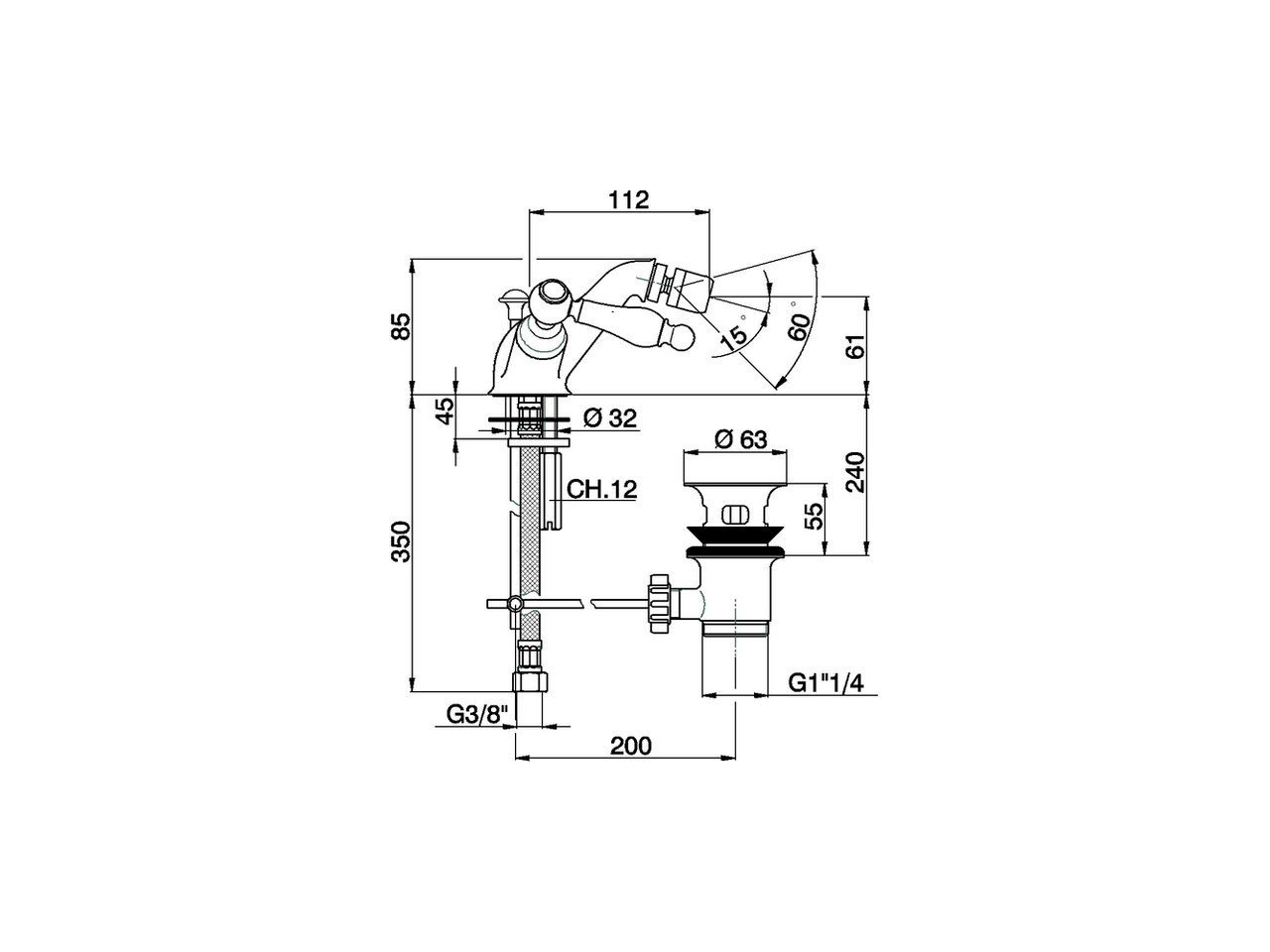 Miscelatore bidet ARCANA TOSCANA_TS000550 - v1