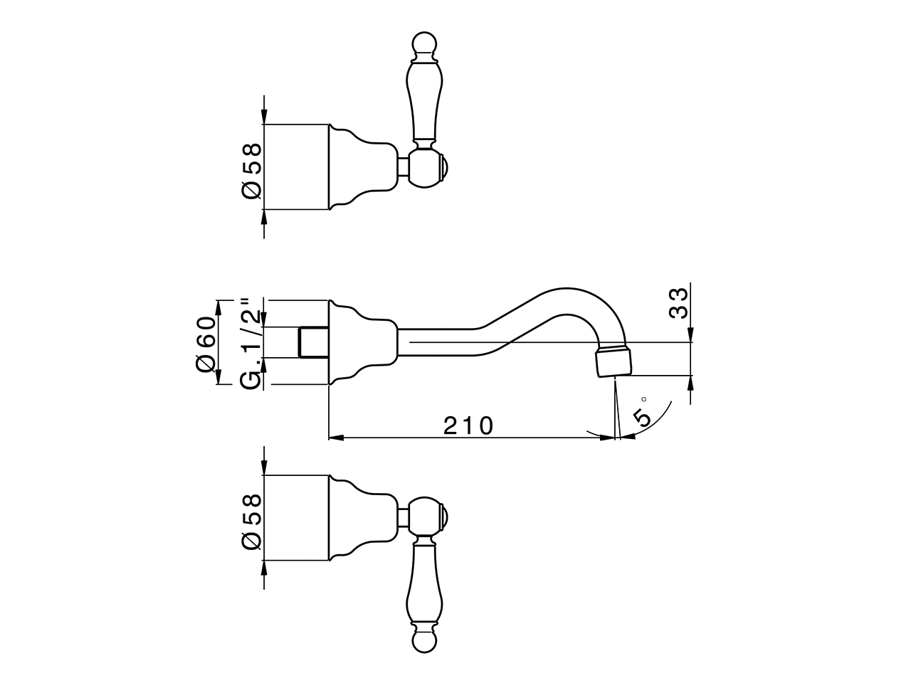Parte esterna lavabo a parete ARCANA TOSCANA_TS013510 - v1