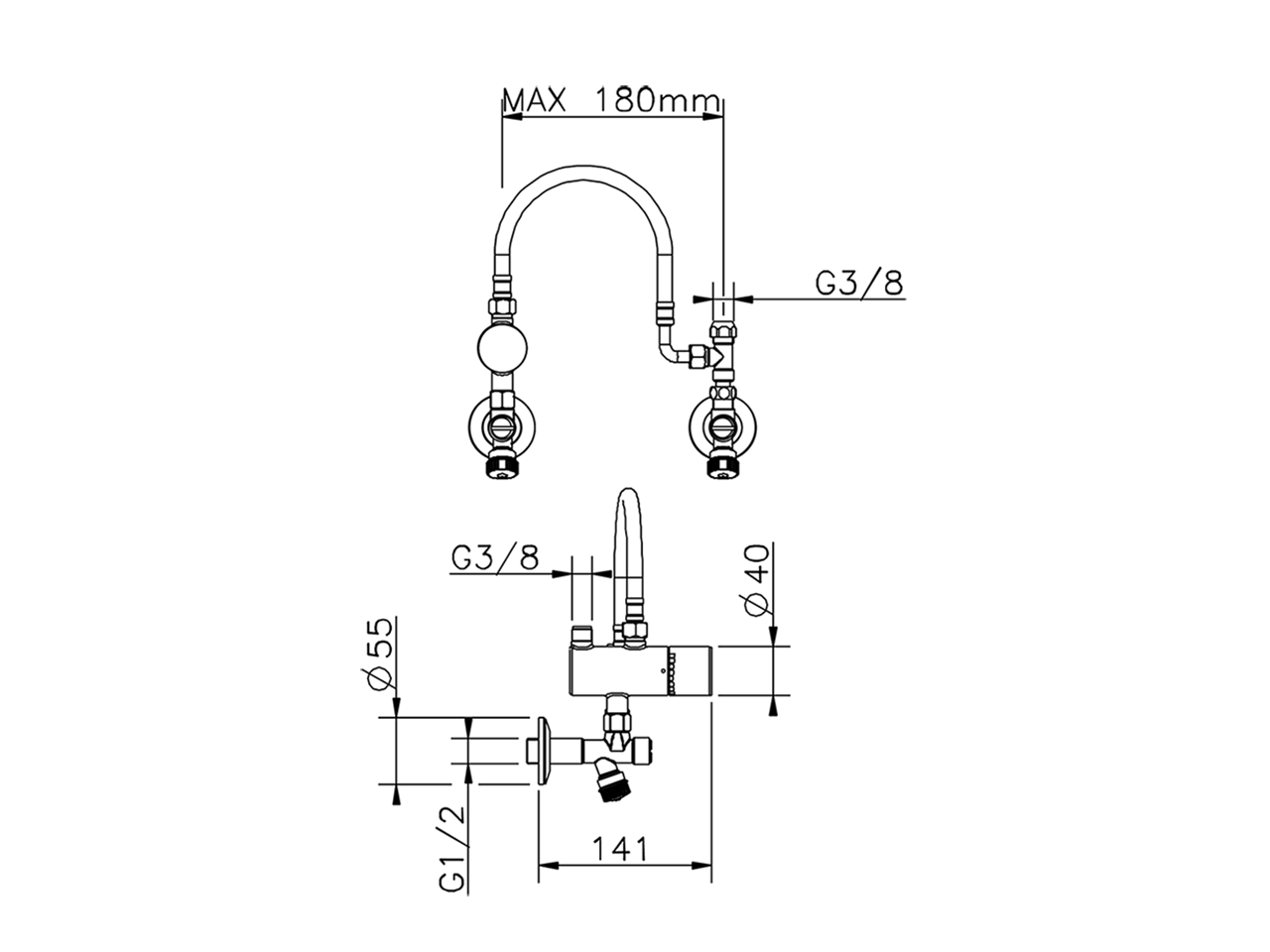 Limitatore di temperatura sotto lavabo COMPLEMENTI_TXT83011 - v1