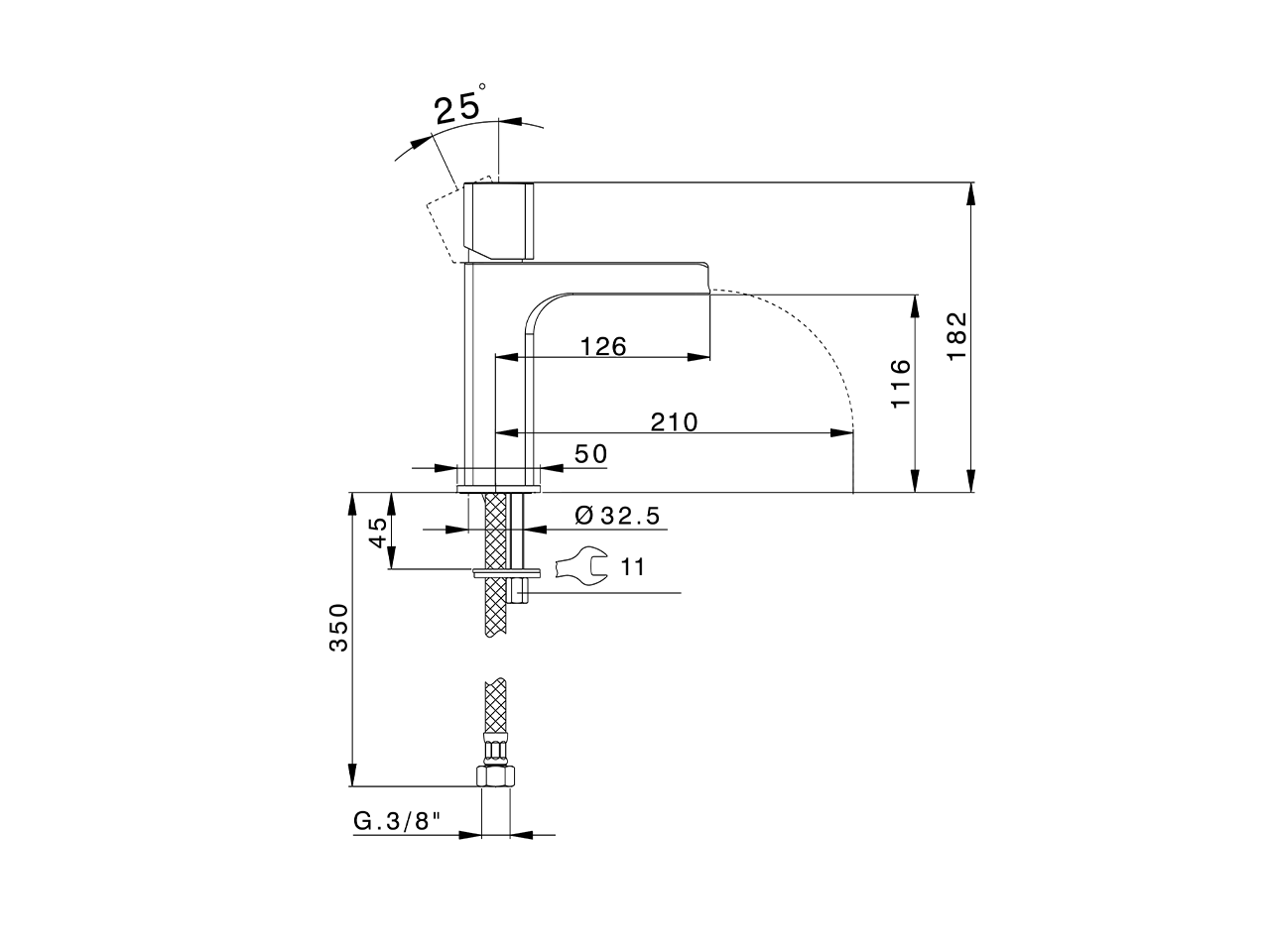 Miscelatore monocomando lavabo large PURA AURA_U100C504 - v1