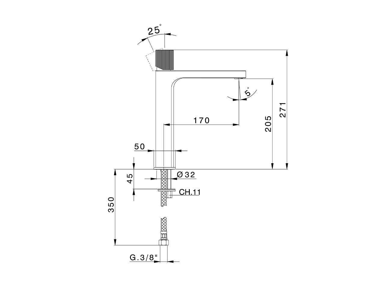 Miscelatore monocomando lavabo alto PLISSÉ AURA_U2003554 - v1