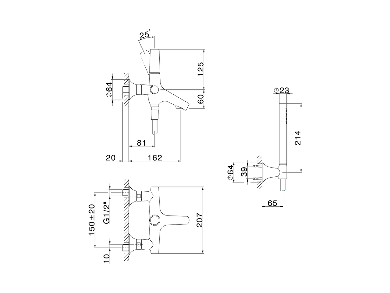 Miscelatore monocomando vasca completo VITA_VI000104 - v1