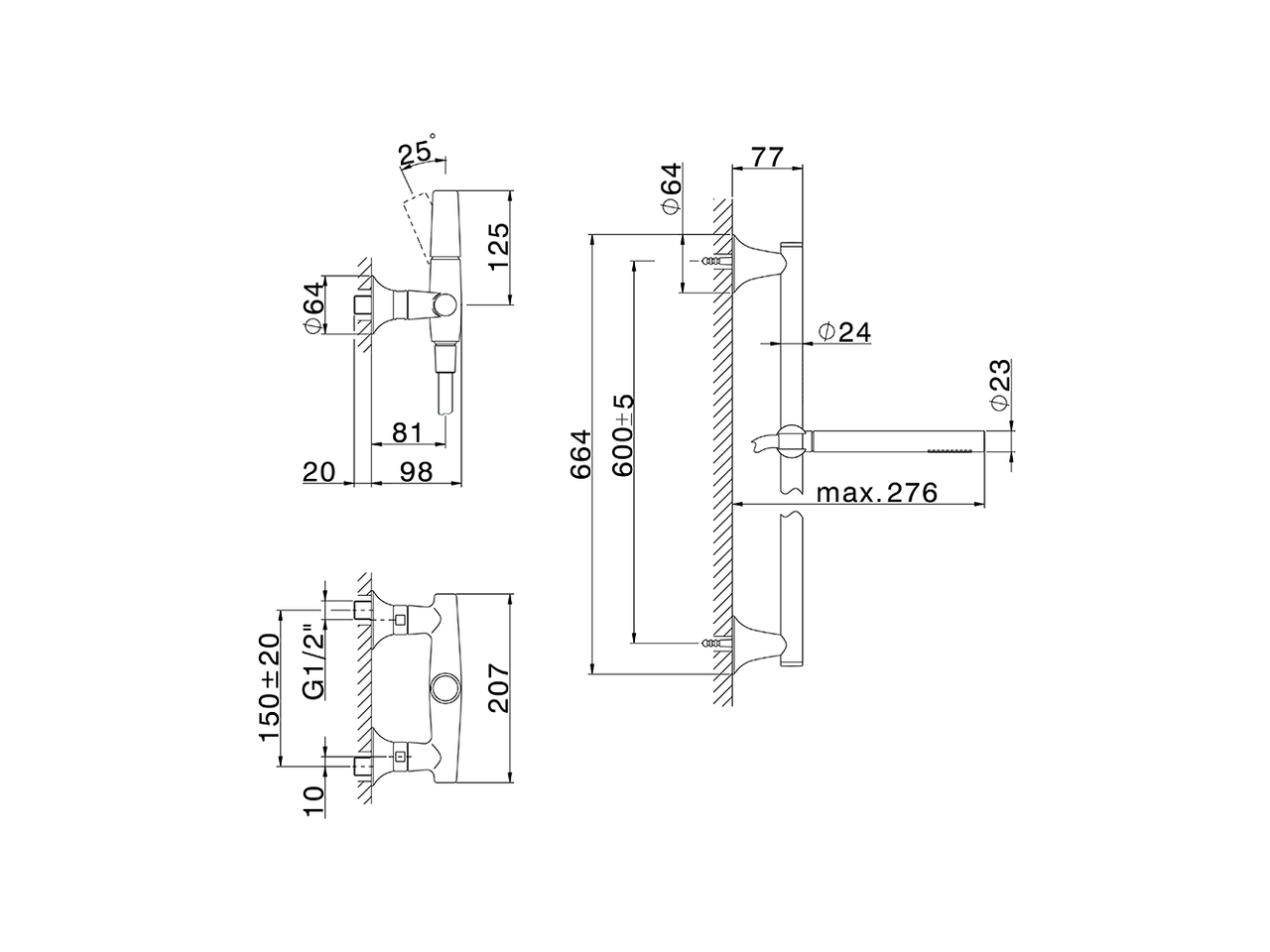 Miscelatore monocomando doccia completo VITA_VI000464 - v1