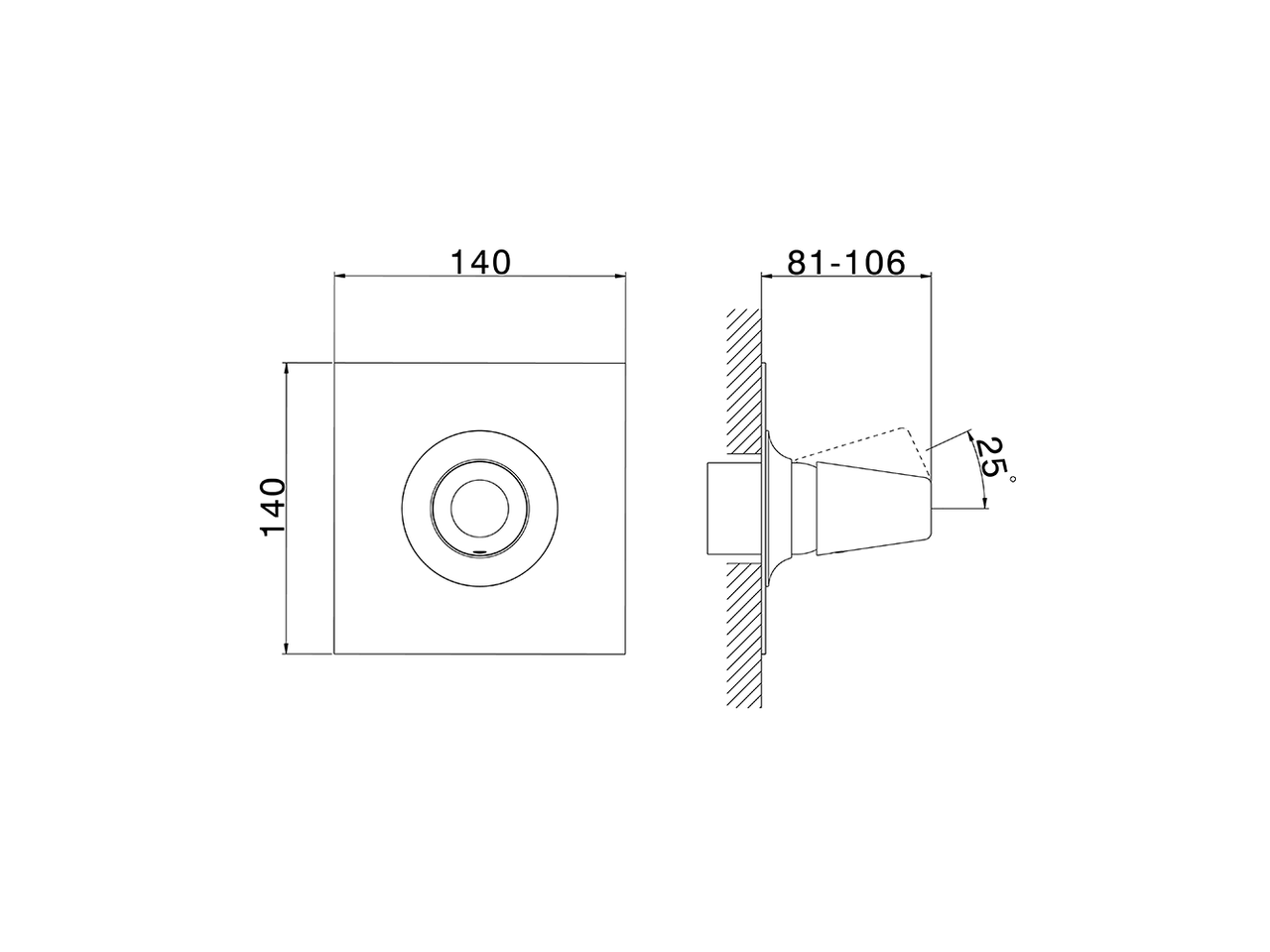 Parte esterna monocomando doccia incasso VITA_VI003000 - v1