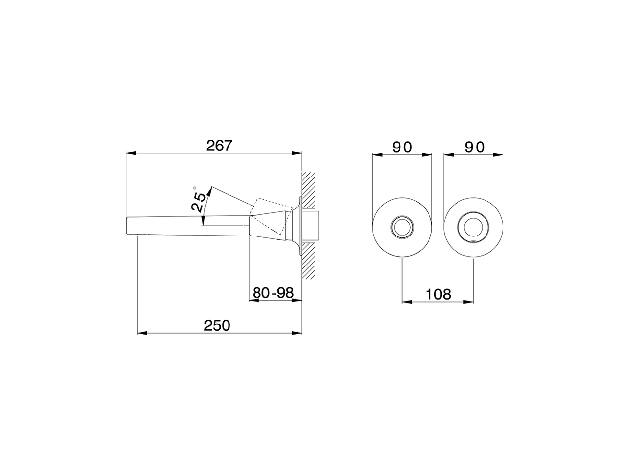 Parte esterna monocomando lavabo a parete VITA_VI005511 - v1