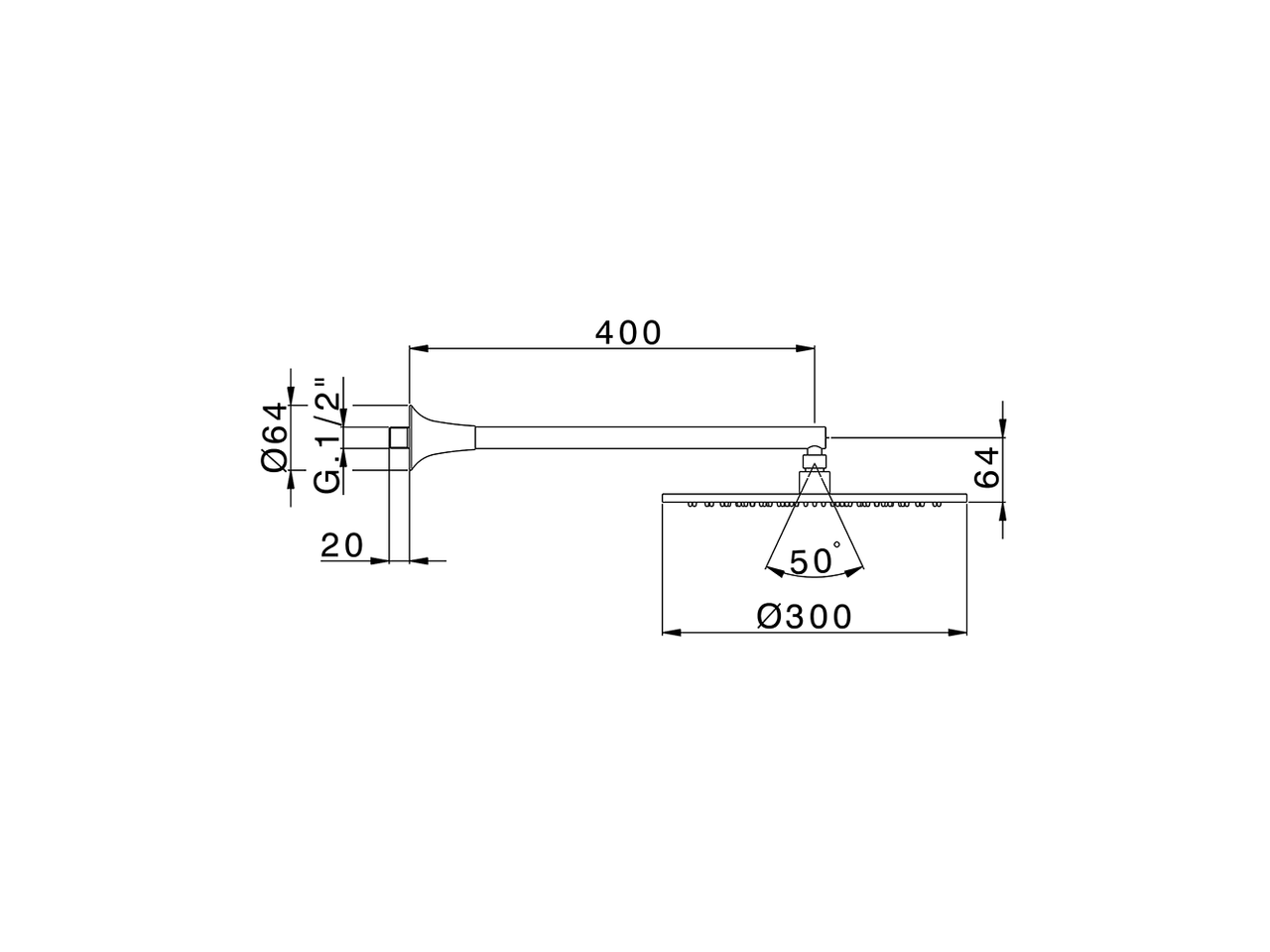 Braccio doccia con soffione VITA_VI013190 - v1