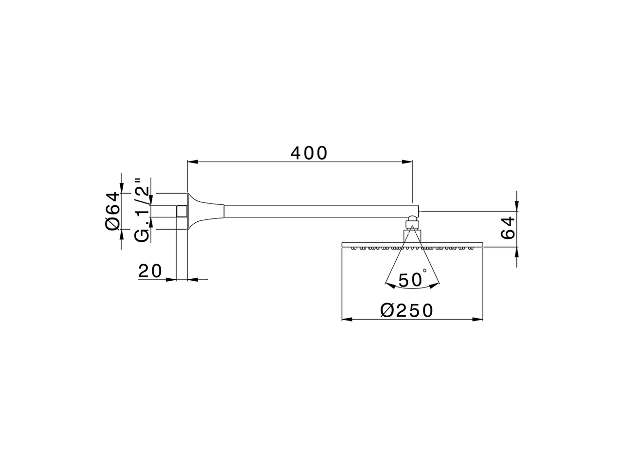 Braccio doccia con soffione VITA_VI013191 - v1