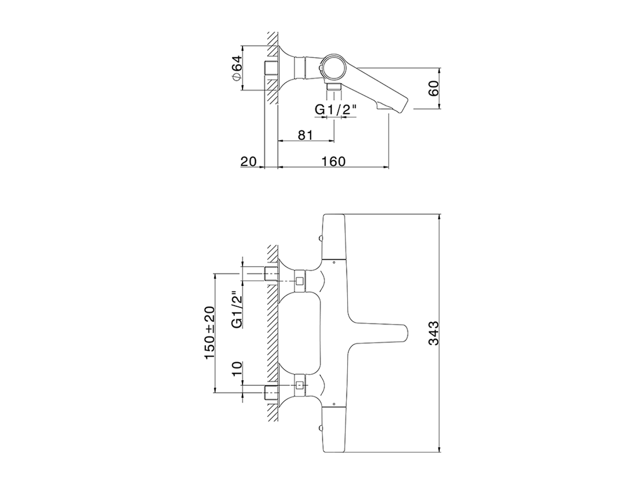Miscelatore termostatico vasca VITA_VIT21010 - v1