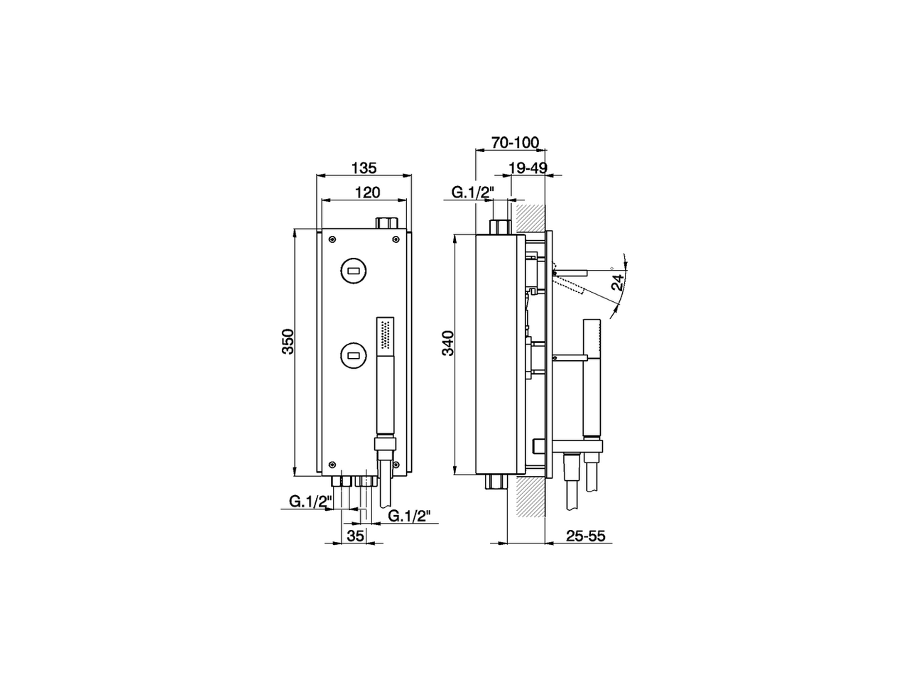 Miscelatore monocomando vasca-doccia incasso WAVE_WA000210 - v1