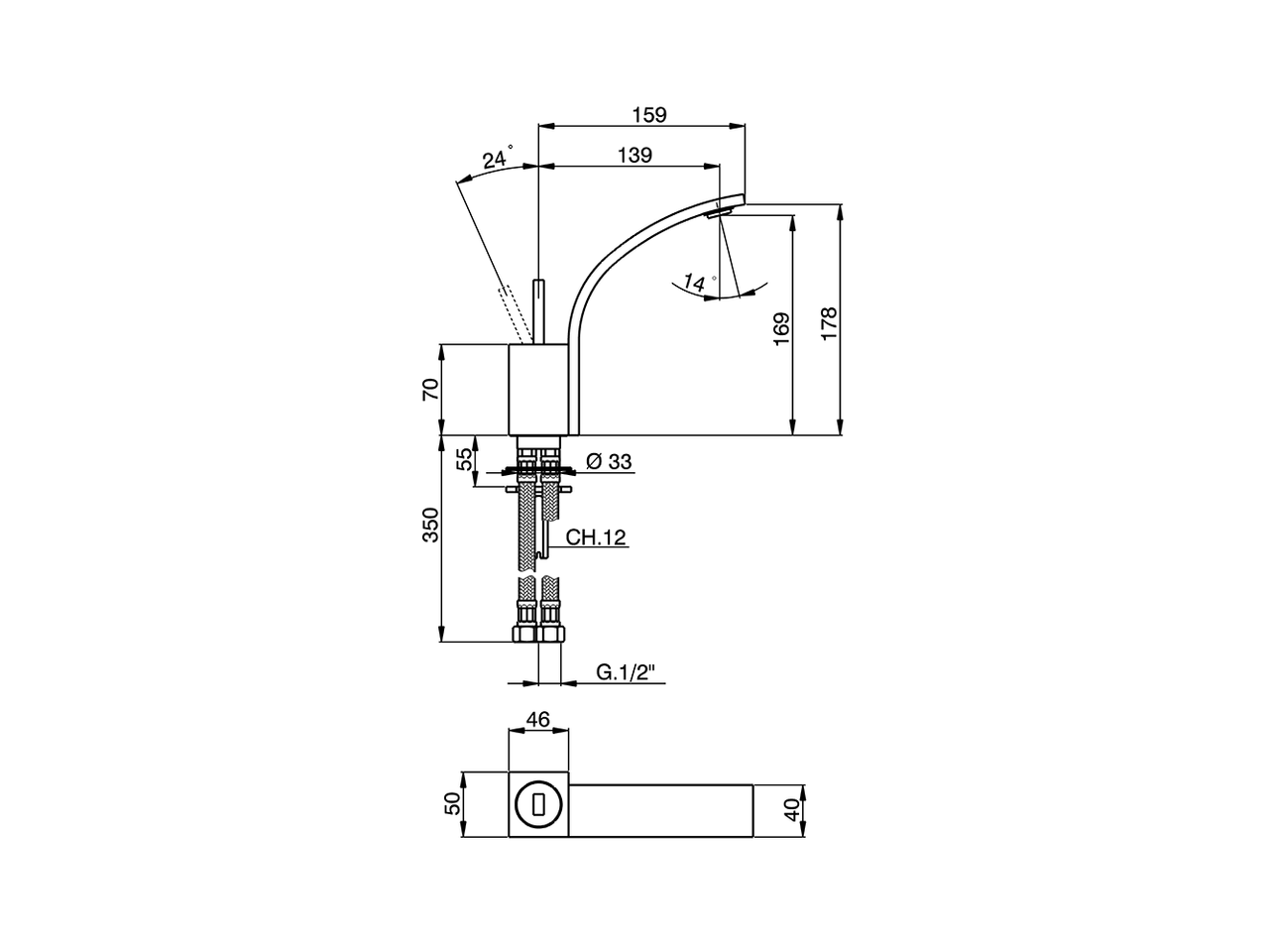 Miscelatore monocomando lavabo WAVE_WA000542 - v1