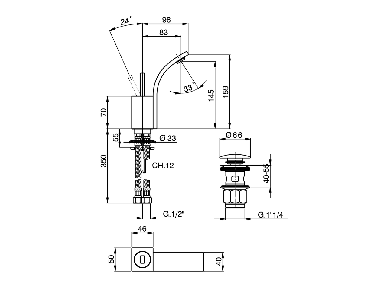 Miscelatore monocomando bidet WAVE_WA000552 - v1