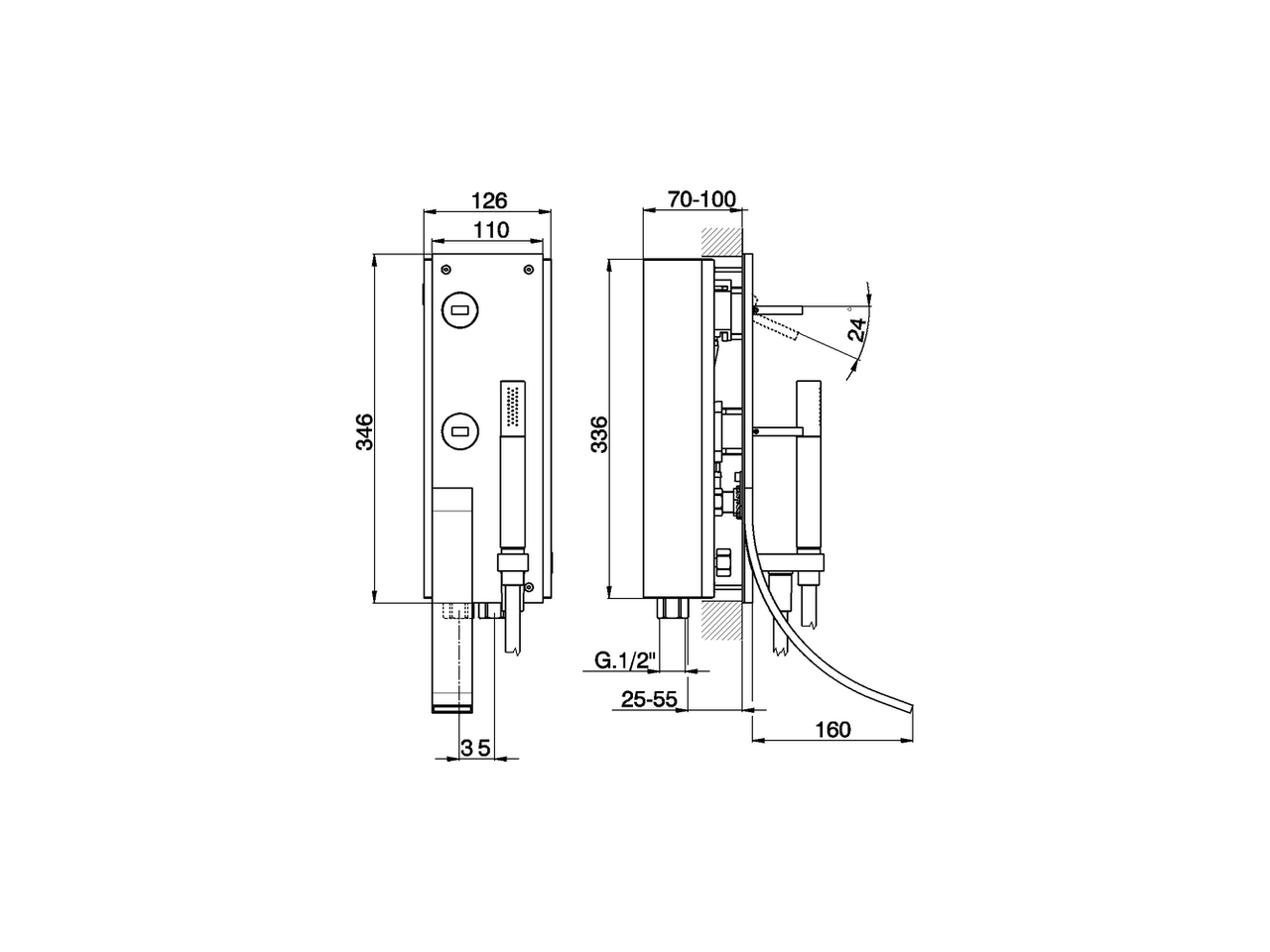 Miscelatore monocomando vasca incasso WAVE_WA001100 - v1