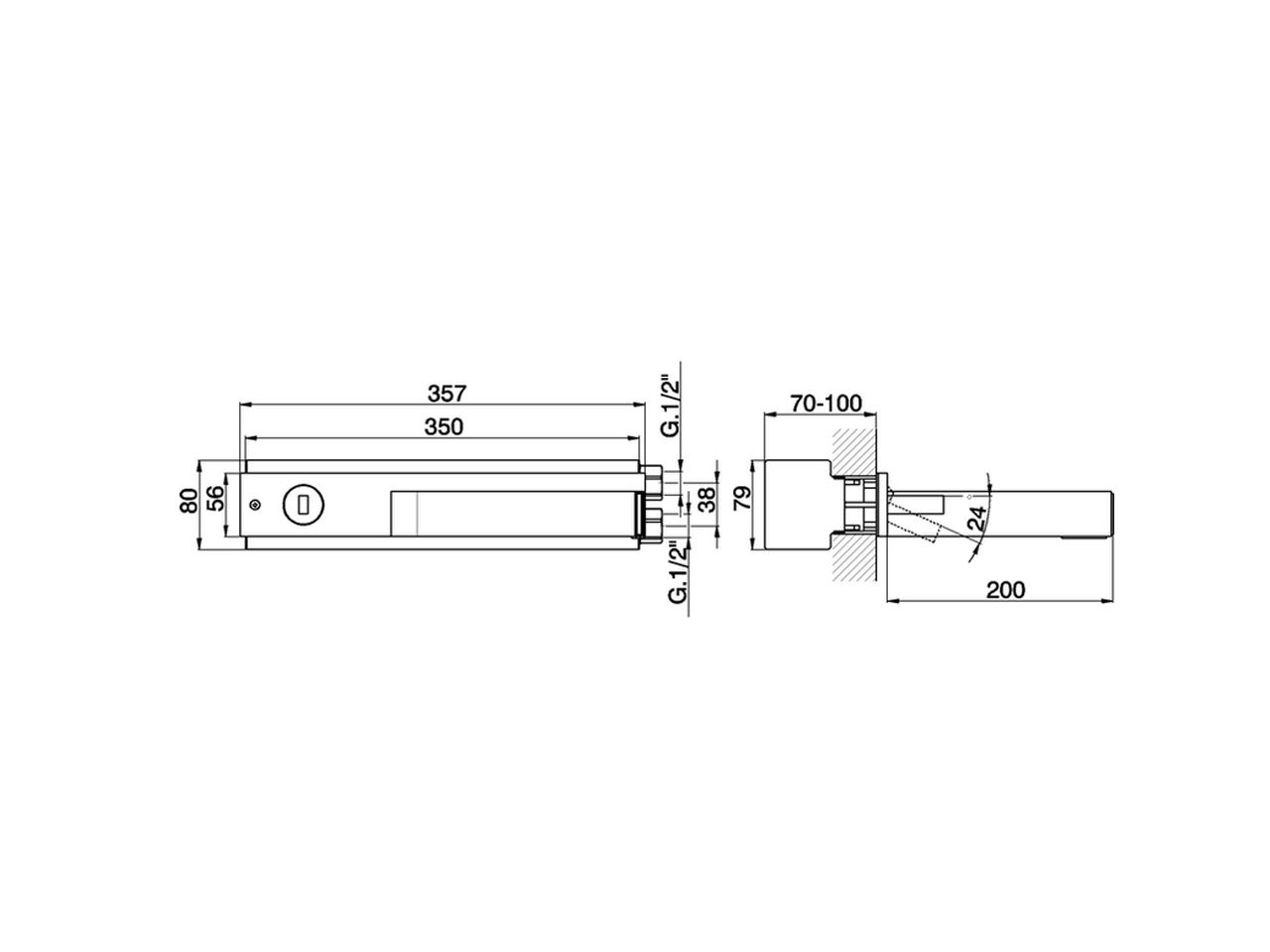 Miscelatore monocomando lavabo a parete WAVE_WA002511 - v1