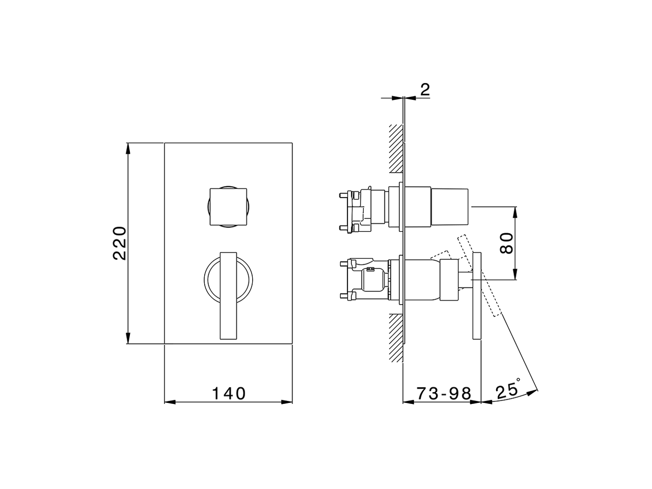 Completo Monocomando per One-Box ONE BOX_WE0BM030 - v1