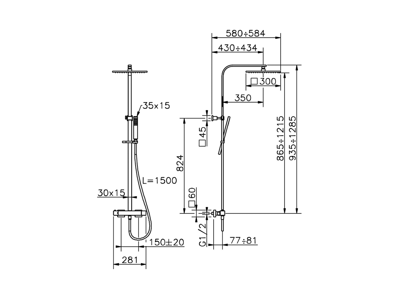 Colonna doccia termostatica 2 funzioni WAVE_WEC86010 - v1